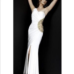 Jovani One Shoulder Chain Evening Dress